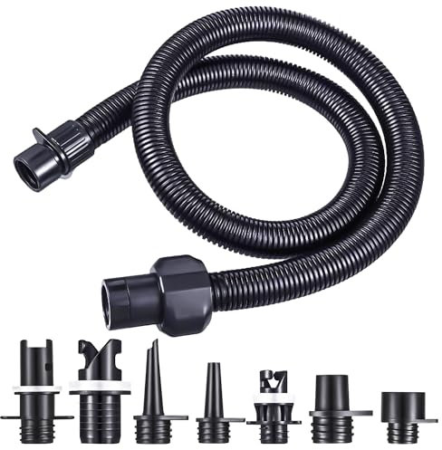 Sup Pumpe Adapter Kit,Aufblasbares Boot Pumpe Luftschlauch，Ventil Adapter mit 7 Standard Luftpumpendüsen, Zubehör für elektrische Sup-Pumpen,für Schlauchboote, Stand Up Paddle Board