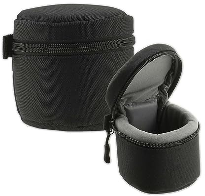 Navitech Black Water Resistant Camera Lens Protective Case Pouch - Compatible with VILTROX 28mm f4.5 Pancake Lens