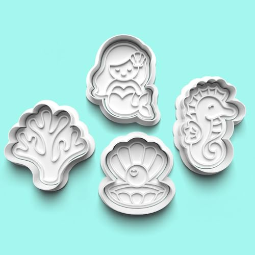 Emporte-pièces en forme de sirène sous la mer pour pâtisserie, fête d'anniversaire sirène, fête prénatale, biscuit et fondant sur le thème de l'océan