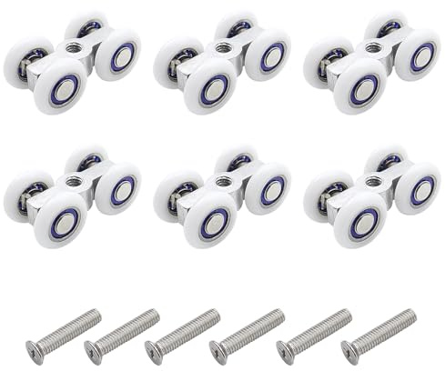 INNAL 6 Piezas Ruedas Para Puertas Correderas Sliding Door Wheels For Wardrobe Ruedas Correderas Con Tornillos BañO Corredera Colgante Rueda Para Puerta Corredera Para Balcones Cocinas Duchas