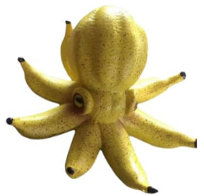 Eighosee Octopus Statue Funny Banana Octopus Statue Decorative Cute Garden for Living Room Courtyard Home Yellow