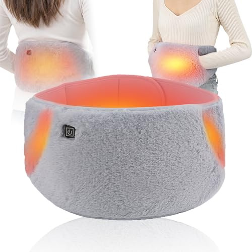 Rudfovn Period Heat Pad, Electric Washable Menstrual Heating Pad with Hand Pockets, 3 Level Temperature Control Heated Belt Pads for Waist