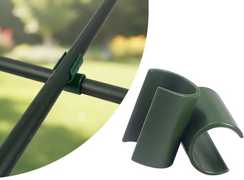 STREND PRO Pflanzenstab Verbinder Ø 20 mm - 10er Set | Kunststoff-Kupplung für Gartenstäbe & Rankhilfen | Stabilisator für Tomatenstützen & Kletterpflanzen | Verbinder Clips für Rankstäbe | Grün