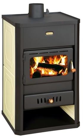 Prity S1 W10 - Estufa de leña con revestimiento de agua de 10 kW | calefacción central | certificado CE | estufa de leña independiente