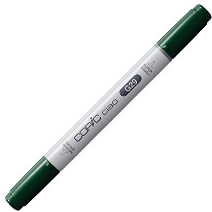 COPIC Ciao Marker Typ G - 29, Pine Tree Green, vielseitiger Layoutmarker, mit einer mittelbreiten und einer Brush-Spitze