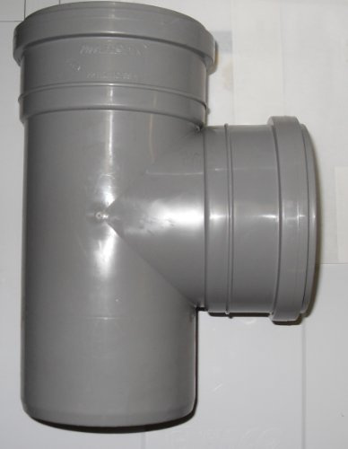 Soil Pipe Branch 110 mm with a 90 Degree 110 mm Inlet - Push Fit - Grey