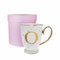 Bombay Duck Alphabet Spotty Metallic Mug Letter O Gold with Lilac Spots, Bone China, White, 1 Count (Pack of 1)