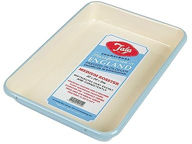 Tala Originals Mittelgroße Emaille-Bratform, Blau und Creme, 33 cm x 24 cm x 5 cm