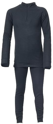 Trespass Kids Unisex Unite360 Thermal Base Layer Set (Top And Bottoms) (3/4 Years) (Black)