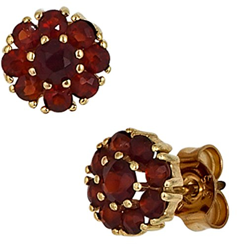 Jobo Damen-Ohrstecker aus 9 Karat 375 Gold mit Granat