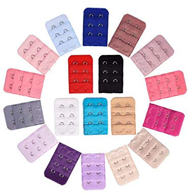 19 Pieces Bra Strap Extender Bra Extension Straps 2 Hook3 Row 19 Color