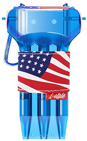 LSTYLE Dart-Etui: Krystal One Hartplastik-Dart-Set-Halter – Blau mit USA-Jacke
