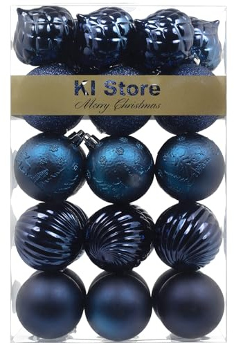 Busybee weihnachtskugeln Royalblau 30 Stücke 6CM Ornamente für Weihnachtsbaum Blau Christbaumkugeln Weihnachtsdekoration Kugeln