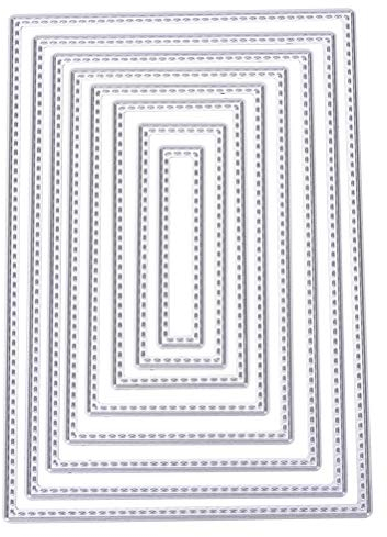 Stanzschablone Rechtecke, U-horizon 8pcs Rectangles Cutting Dies Metall Schablonen Papierbasteln für DIY Scrapbooking, Fotoalbum Dekoration, Karte, Papier, Geschenk
