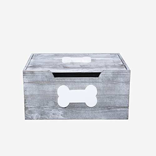 green leaves Premium Quality Dog Toy Storage Box Wooden Crates Pet Gift Box Toy Chest (Grey, Large)