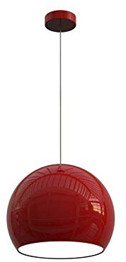 L+ Moderne handgemachte Hängeleuchte Kugel Lampenschirm Metall E27 Küche Wohnzimmer Schlafzimmer Modernes Design (rot innen weiß, Ø25cm)