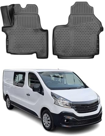 OMAC Fußmatten für FIAT Talento 2014-2024 TPE 2X Schwarz | Gummimatten, Automatten, Allwetter, fahrzeugspezifisches Produkt, Antirutsch, 3D-Passform, wasserdicht