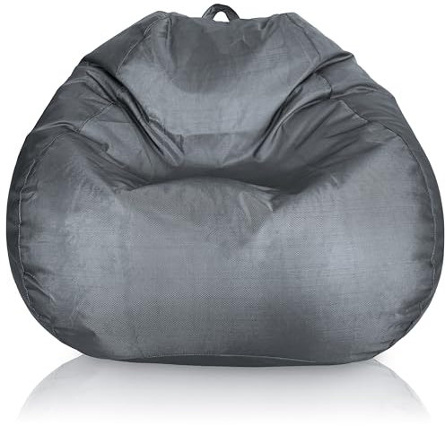 Aiire XXL Sitzsack Outdoor Modern mit Füllung - Modern Riesen Bean Bag für Garten und Pool - Bodenkissen Grob, Bodenstuhl - Gaming Sitzsäcke für Kinder und Erwachsene Grau