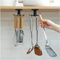 Koksi Utensil Holder Hook, Self Adhesive Kitchen Hanger Storage Oganiser Hook Under Cabinet Rotatable Hooks Holder for Utensil, Towel, Spoon, Ladle with 6 Hooks (Light Pink)