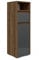 Vicco Midischrank Majest, Badmöbel, Anthrazit Hochglanz/Nussbaum, 30 x 96 cm