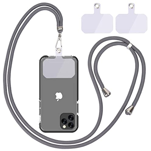 Handykette Universal, Handy Lanyard, Universelles Handy um den Hals hängend mit Pad Handy Lanyard, verstellbar und abnehmbar. (1Dunkelgrau)