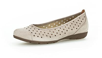 Gabor Damen Klassische Ballerinas, Frauen Flats,Slip-ons,klassisch elegant,Ballerinen,Pumps,Halbschuhe,Sommerschuhe,Slipper,leinen,40.5 EU / 7 UK