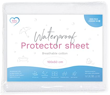 Matratzenschoner, wasserdicht, passend für Kinderbetten mit einer Größe von 100 x 50 cm