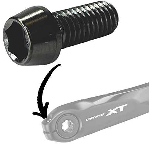 F26 Shimano Hollowtech 2 Klemmschraube M6x18,5, Titan, Schwarz | Für Shimano MTB-, Trekking- und E-Bike-Kurbelarme; Innensechskant