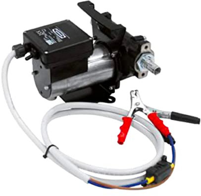 PIUSI Kit Portatile Rifornimento Gasolio, Pompa Panther 35/70 l/min a 24/12V con Morsetti, Connessioni con Raccordi Portagomma Tubo da 1 | Carry Kit F0034104C