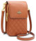HNOOM Women's Elegant Brown Leather Crossbody Phone Bag, 11 x 6 x 19.5 cm, Fits Phones Up to 7.2 Inches, Multi-Compartment, Detachable Strap, Casual Outings