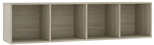 CKioict Scaffale Da Parete Multifunzionale, Mensole Camera Da Letto, Libreria/Mobile TV, Facile da montare Adatto per Ufficio, bagno, lavanderia, camera da letto Rovere Sonoma 143x30x36 cm