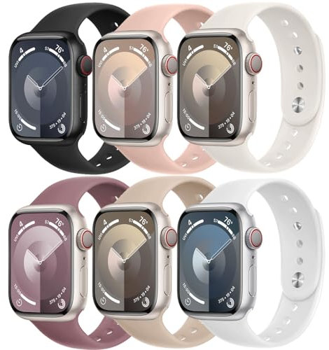 Sportarmband für Apple Watch Armband 40mm 42mm 44mm 46mm 41mm 45mm 49mm 38mm iWatch Armbänder Damen Herren,Weiches Silikon Band Apfelband für Apple Watch SE 2024 Serie 10 9 8 7 6 5 4 3 Ultra/2 Strap
