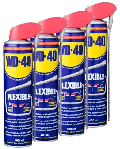 WD-40 Multifunktionsprodukt Flexible 4x400ml, Dose mit biegsamen Sprührohr | Schmiermittel | Kriechöl