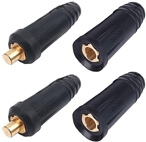 EATBALE Welding Cable Quick Connector Pair DINSE-Style 200Amp-300Amp (#4-#1) 35-50 SQ-MM for Welder Machine Accessories Male/Female 2 Set