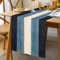 Moderner Tischläufer Mode Tischläufer Tief Blau Weiss Holzmaserungsstreifen Winter Tischläufer Saisonnal Küche Tisch Dekoration Drinnen Urlaub Party Dekor 33 x 183 cm Alter Vintage Tischlaufer