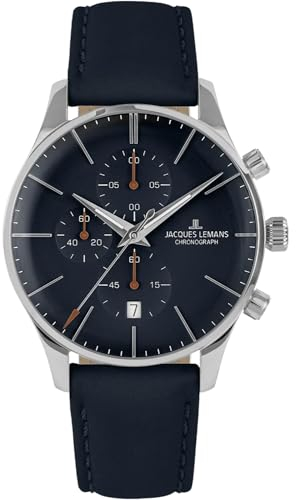 JACQUES LEMANS Herrenuhr Chronograph London Blau 1-2163C