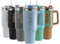 Personalised Engraved Thermal Tumbler, 40oz/1135ml Insulated Travel Cup, Large Light Blue Travel Coffee Mug, Customise with Any Name and Font, Stainless Steel, Straw and Handle