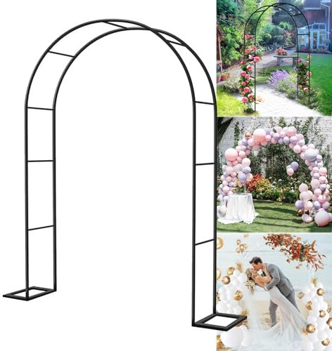 LIYI929GP Metall Rosenbogen Gartenbogen Schwarz Weiß Grün, Torbogen Für Kletterrosen Und Clematis Rosenspalier, Pergola Terrasse Hinterhof Garten Rankhilfe Rankgitter Für Outdoor Hochzeitsdekoration