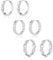 Silber 925 Ohrringe Creolen Damen, Kleine Creolen Silber Set, 3Paar Sterling Silber 925 Ohrringe Kleine Herz Kette Twist Creolen Glitz Zirkon Ohrringe Set Silber Knorpel Huggies Kreolen Creolen Damen
