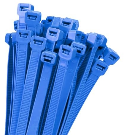 Armpow Bridas azules de 18 pulgadas, paquete de 100 unidades, 200 libras, bridas de plástico fuertes ultra exclusivas, bridas grandes extralargas, resistentes a los rayos UV para interiores y