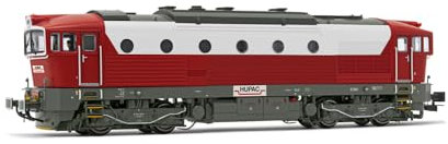 Rivarossi HR2929S HUPAC 4-achsige Diesellokomotive Baureihe D7537, rot-hellgraue Gleichstromlokomotive – Diesel
