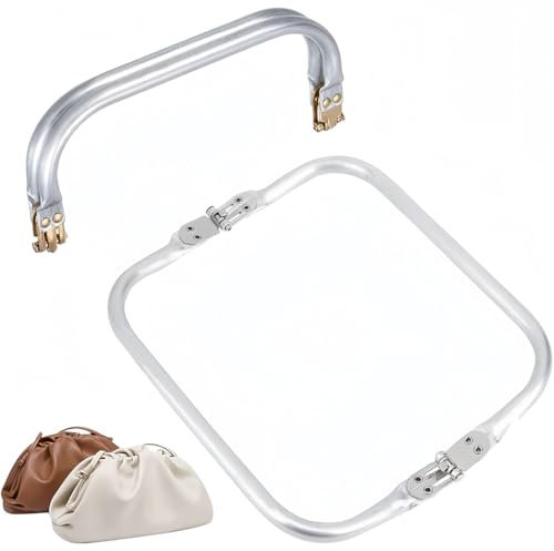 PYRUVAE 2 Pièces Cadre en Métal de Sac à Main Serrures Fermoir Baiser Poignées Porte Monnaie Cadre Métallique Portefeuille Chaîne de Sac a Main pour la Fabrication de Sacs(220 * 90mm