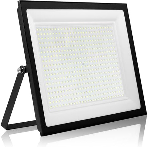 Hondony 500W Projecteur LED d'extérieur, éclairage de sécurité LED d'extérieur 3000K, IP66, éclairage blanc lumière du jour pour entrepôt, aire de jeux, arrière-cour et parc (500W, 3000K)