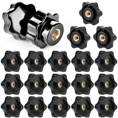 TESSTSY 20 Piezas Tuerca de Estrella M6x25mm, Tuercas con Mango de Estrella, Tuercas de Agarre en Estrella de Plástico, Tuerca de Perilla de Estrella, Perilla de Sujeción, para Maquinaria