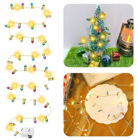 Wichtel Lichterkette Miniatur,Wichtel Zubehör Lichterkette,Lichterkette Wichtel Zubehör,Wichtel Zzubehör Weihnachten,Weihnachten Puppenhaus Zubehör,für Weihnachtsdeko Puppenhaus Möbel