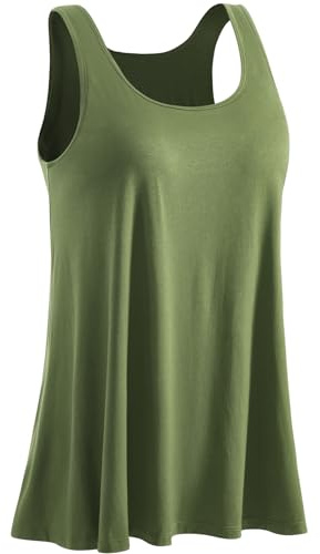 Ymmchy Women Tank Top Built in Bra Vest Tops Loose Fit Camisole Casual Sleeveless Tops S-4XL