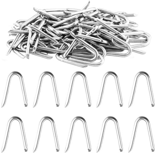 Foydream 150 pezzi unghio zincato - doppia punta e a forma di U - unghio universale in acciaio zincato - non facile da ruggineggiare (adatto per serre, case, giardini, recinzioni, ecc.) 