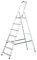 Baulich - Aluminium Leiter - 7-stufige einseitige Haushaltsleiter, Haken und Füße 4 Stück inklusive - Ergonomisches Design, leicht zu transportieren - 215x50x12cm - Belastbarkeit bis 125 kg