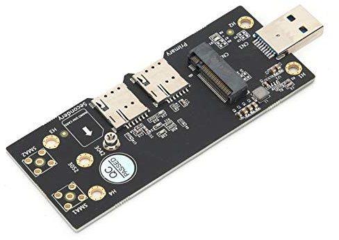 POENVFPO Tarjeta de Adaptador SIM -SIM Dual NGFF (M.2) a USB 3.0, y Light, para gsm, GPRS, CDMA, Usuario de WLAN, Comprende Tornillos y Contiene