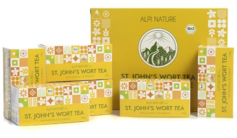 Alpi Nature Hipérico Infusión Orgánica, 120 Bolsitas de Té 120g, Paquete de 6 x 20 Bolsitas de 1g